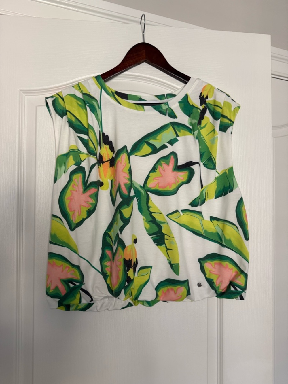 Marc New York Tropical Floral Tank Top - White/Green/Coral